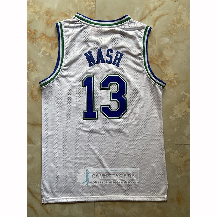 Camiseta Dallas Mavericks Steve Nash NO 13 Mitchell & Ness 1998-99 Blanco